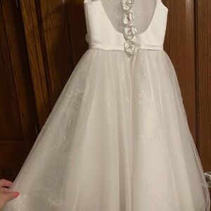 Joan Calabrese White Sparkle Kids Dress